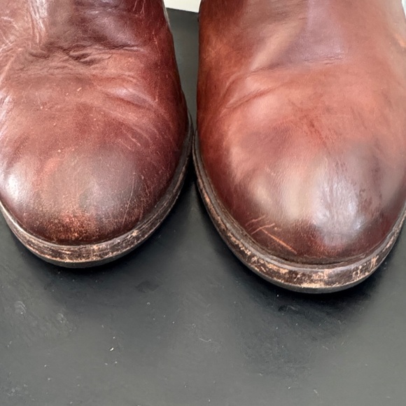 Frye Rich Brown Leather Heeled Boots - Picture 4 of 13